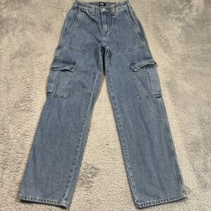 Simple Society Cargo‎ Jeans Women's 00/24 Baggy Loose Skater Y2K Utility Pants